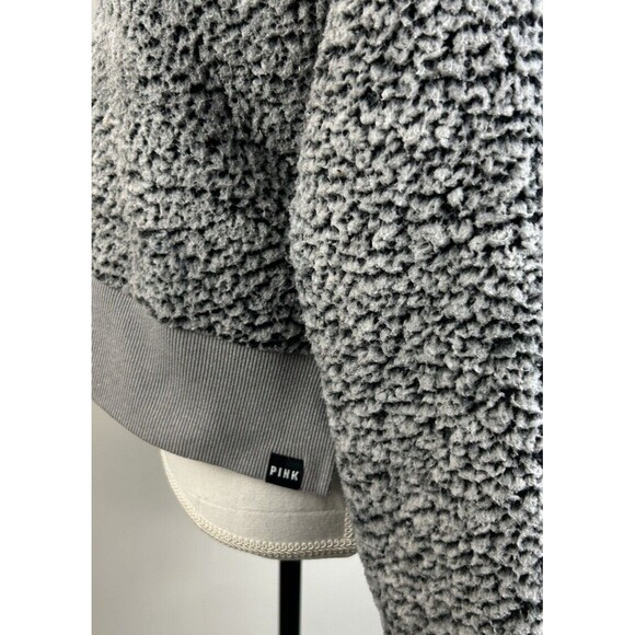 PINK by Victoria's Secret Gray Sherpa Quarter Zip Pullover Large - Picture 6 of 11